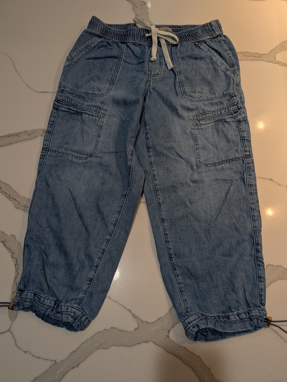 Democracy Light Blue Denim Cargo Jogger Pants
